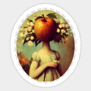 Surrealism, aesthetic, vintage, retro, cottagecore, dreamer, apple, autumn, cute , Halloween Sticker